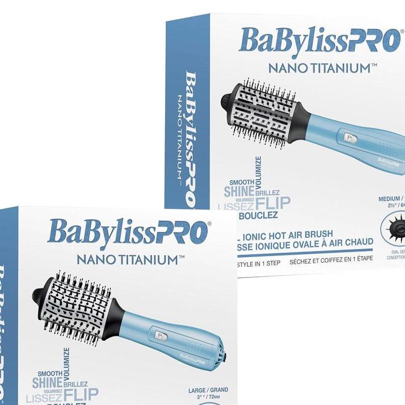 BABYLISS PRO Ionic & Nano-Titanium Oval Hot Air Brush 3'' Barell
